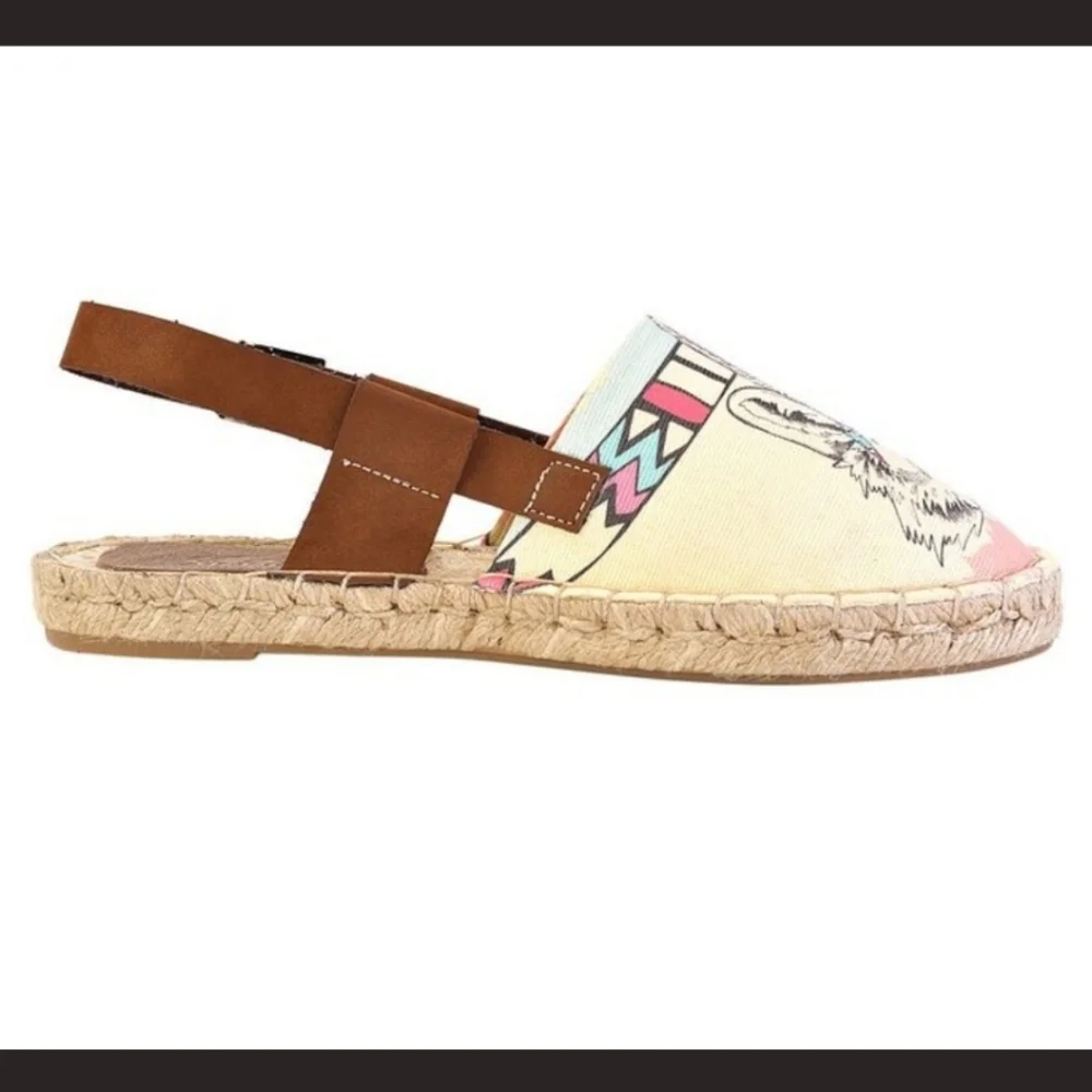Spiritual Native 🐺 Wolf NEEFS by Goby Slingback espadrille shoes Sandals NIB